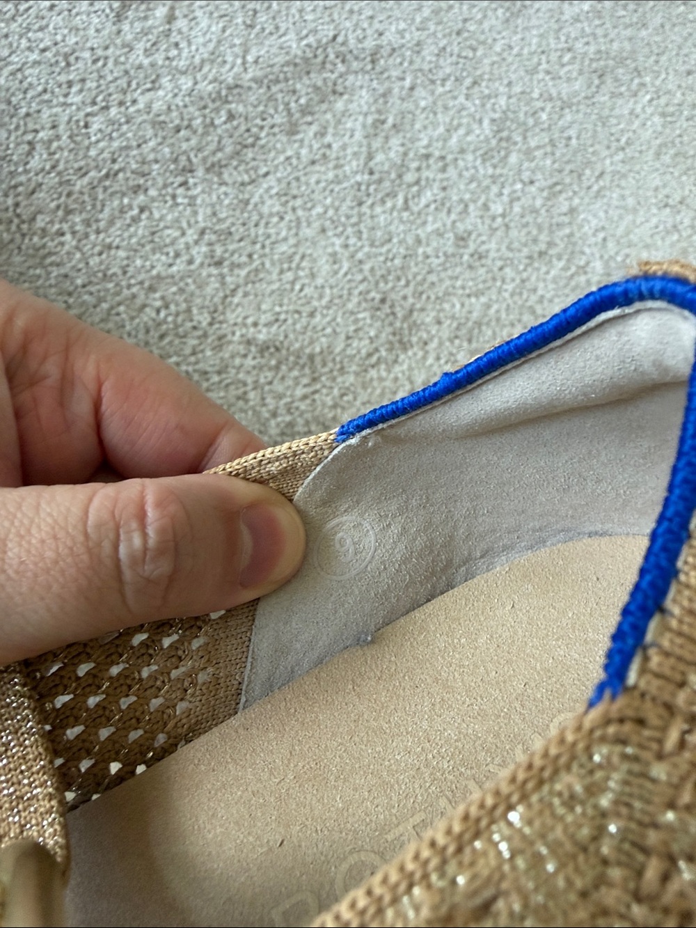 Rothy's Tan Mary Jane Flats with Gold Hardware - Picture 4 of 4